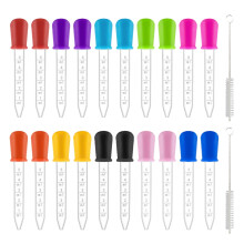 UILYNIU 20 PCS Liquid Droppers with 2 Cleaning Brushes,Silicone and Plastic Eye Droppers Pipettes 5ML Liquid Dropper Pipette Medicine Transfer Droppe