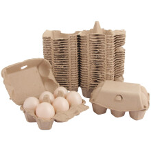 GBACHOOSE 50 Pcs Egg Boxes, Cardboard Egg Boxes Holder 6 Eggs, Recyclable and Biodegradable Traditional Fibre Egg Box for Farm, Home Storing Eggs