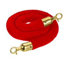 sourcing map 6.6 Ft/2 m Velvet Stanchion Rope Barrier Rope with Hooks Red Golden