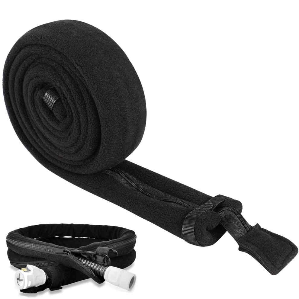 Cunqn Cpap Tube Cover Black Cpap Hose Covers 6Ft Tubing Wrap Ultra Soft Zippered Fleece Cover Cpap Accessories For All Cpap Tubing
