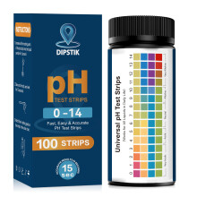 100ct pH Test Strips (0-14) -Universal pH Test Paper Test Strips for Drinking Water, Aquarium, Pool, Hot Tub, Spa, Soap Making and Food
