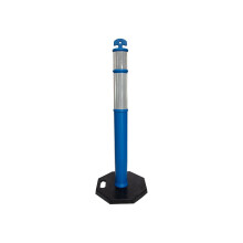 Berry 110CM Delineator Post with T-Top | 44" Traffic Safety Bollard with Rubber Base | Reflective Blue Traffic Post for Roadside, Parking Lot, Drivew