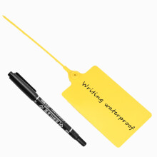100 Pcs Plastic Shipping Tags with Marker Pen, Durable Labels Disposable Security Seal,Waterproof Blank Luggage Tag for Packages, Logistics, Inventor