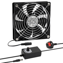 120mm Computer Fan, PC Fans with Fused Plug 220V, 2700RPM Speed, 3V-12V Adjustable & Brushless Case Fans for PC, Computer, Server Cabinet, TV Box, AV