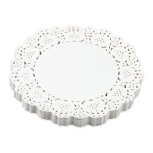 150PCS Paper Doilies, 7.5 Inch White Lace Round Paper Doilies Disposable Greaseproof Doilies Cake Packaging Pads Tableware Paper Mats for Buffet Cake