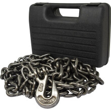 BARGAINS-GALORE 14ft Heavy Duty Recovery Tow Towing Chain - Foot Grab Hooks With Carry Case | Ideal For Farmers Truckers And Contractors | Double En