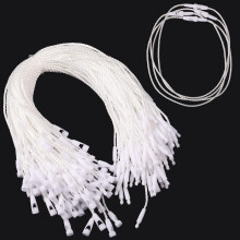 200 pcs Strip Cotton Hang Tag with Lock Labels String Hang Tags White Nylon String for Hang Tags String Price Snap Secure Tag Fasteners for Price Sna