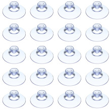 20 Pieces Suction Cup, 20 mm Transparent Suction, PVC-Material Sucker, Window Suckers for Glass, without Hooks, for Windows, Tiles, Glass Plates, Kit