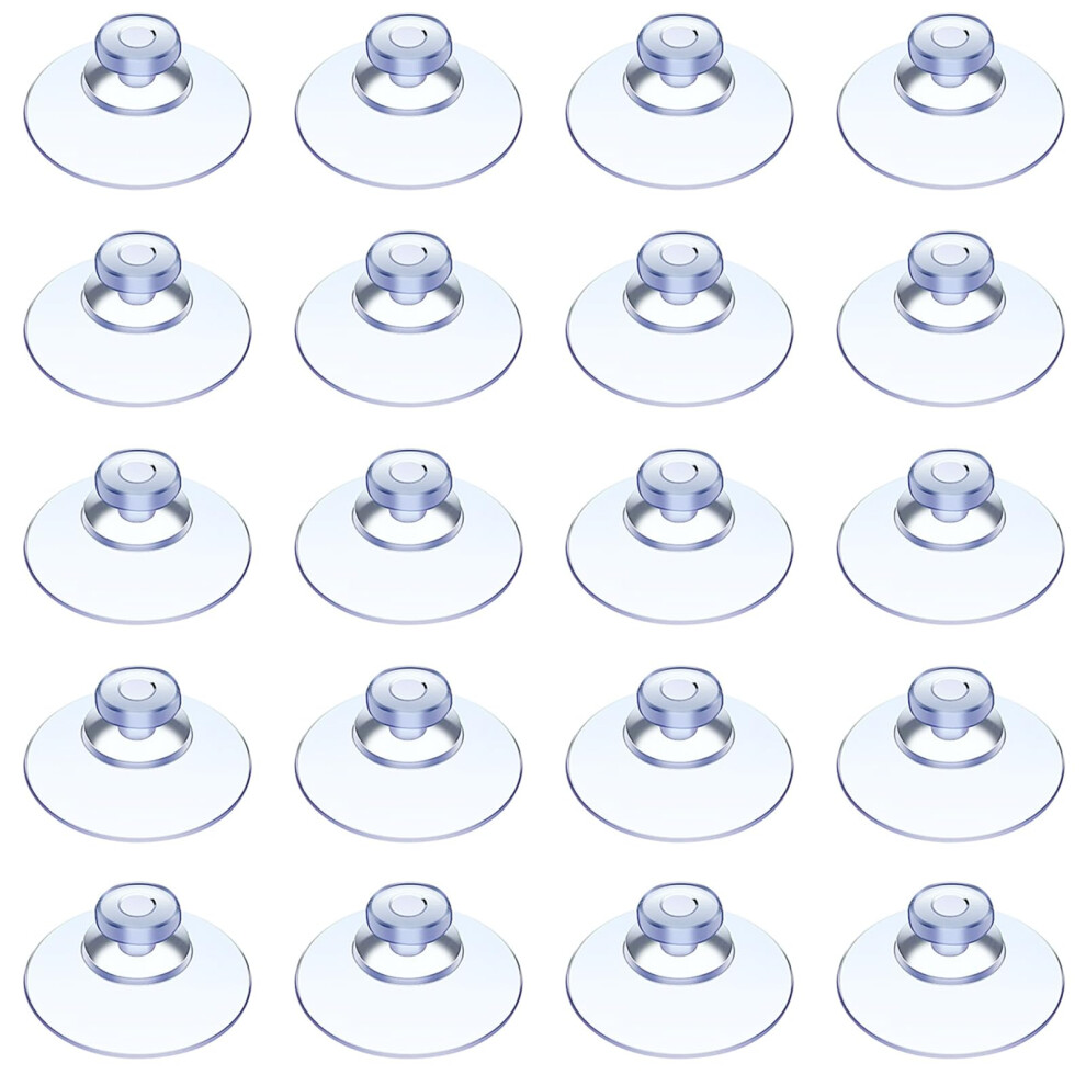 20 Pieces Suction Cup, 20 Mm Transparent Suction, Pvc-Material Sucker, Window Suckers For Glass, Without Hooks, For Windows, Tiles, Glass Plates, Kit 82805579