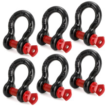 Bekith 6 Pack 1/2" D Ring Shackle 2.0 Ton (4,000 lbs) Capacity with Screw Pin Heavy Duty Shackles for Tow Strap, Winch, Off-Road Truck Vehicle Recove