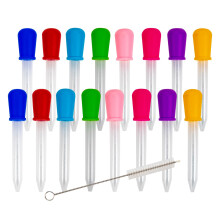 16 pcs pipettes 5ml, Pipette Dropper, Pipette, Dropper, Dropper pipettes, Silicone Plastic Liquid droppers Clear, with Cleaning Brushes for Gummy-Mol