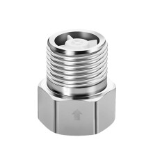 Stainless Steel Check Valve, 1/2" Female to Male Thread Backflow Prevention Valve, Non Return One Way Connector for Toilet Water Pipe, Electroplated