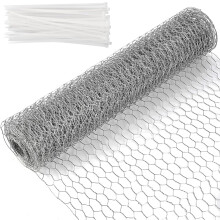 YILANJIN Chicken Wire, Galvanized Hexagonal Fine Garden Fence Wire Netting, Anti-Rust Poultry Nettin Fence Arrangement Wire, Metal Lightweight Wire M