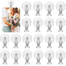 HavaCue 20 Pcs Suction Cup Clips, 42mm Suction Cup Clip, Windows Glass Wall Suction Cup Hook Holder, Clear Stand Clamps for Aquarium Parking Ticket L