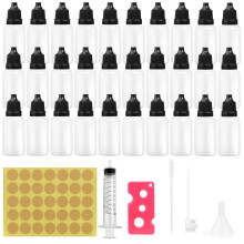 WEFINEST 30 pcs 20ml Eye Dropper Bottles, Plastic Droppers For Liquids, Empty Vape Bottles, Translucent Vape Liquid Bottle with Dispensing Set, Bottl