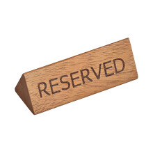 Tala Reserve Sign, Lacquered Acacia Hardwood, Elegant Table Reservation Display for Restaurants, Dining Area's and many other Events, Measures 10x4x4