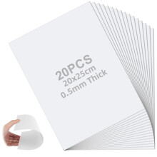 LDXDRU 20 Pack White ABS Plastic Sheet, 20 x 25cm / 8 x 10 Inch ABS Styrene Sheets, 0.5mm Thick ABS Plastic Board for Building Model DIY Crafts Proje