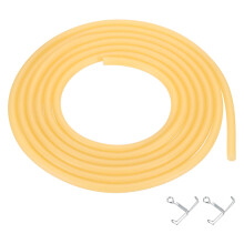 PATIKIL 10 ft Natural Latex Rubber Tubing, 1/8"(3mm) ID x 5/16"(8mm) OD Sling Shot Rubber Tubing Tube with Hose Clamps for Exercise, Stretching, Labo
