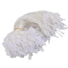 200pcs Polyester Hang Tag Strings with Snap Lock Pin for Price Tags Disposable Polyester Strings for Clothing Brand Tags (White)