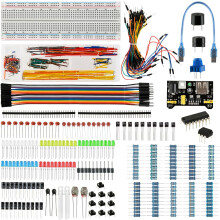 CENBEN 461Pcs Electronics Fun Kit Breadboard Kit with Power Supply Module, Jumper Wires, Precision Potentiometer, Resistor for Arduino UNO, STM32, Ra
