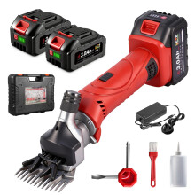 Cordless Sheep Shears - 500W Wireless Electric Sheep Shears, 6 Speeds, 3000 RPM, 13-Tooth Blade, with 2 x 3.0Ah Battery Unisex, for Sheep and Goat Sh