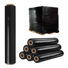 Tezraftaar 60 x Pallet Shrink Wrap Black Heavy Duty Non Extended Core Stretch Film 500mm x 250m 17mu Sofa Furniture Cling Wrapping Film House Moving