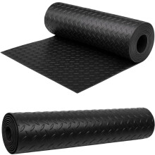 BCM Black 3mm Rubber Matting Roll, Thick Heavy Duty Flooring Mat, Indoor & Outdoor, Non-Slip, Waterproof & Easy to Cut, Ideal for Garage, Vans, Gym,