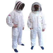 Beekeeping Suit 3 Layer Ultra Ventilated White Ultra Protection Wasp, Beekeeper, Apiarist Suit (XL)