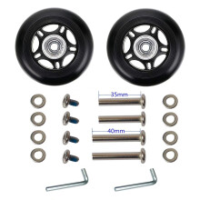 LOTOWELZON 1 Pair Luggage Replacement Wheels 80mm with 6mm(0.24") Bearings Repair Kits ABEC 608zz for Suitcase and Inline Outdoor Skate and Caster Bo