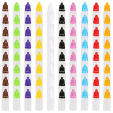 KEILEOHO 200 PCS 10ml Colorful Empty Dropper Bottles, Colour Eye Liquid Empty Dropper with 10 Small Funnels, 10 Color Squeezable Dropper Bottle for P