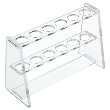 OLYCRAFT 13.4x5.4x9cm Clear Acrylic Test Tube Rack with 6 Holes Test Tube Holder for 10ml Transparent Test Tube Display Stands for Classroom Laborato