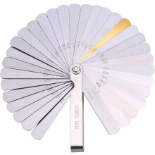Feeler Gauges Stainless Steel 32 Blades 0.04-0.88 mm (0.0015-0.035 Inch) Feeler Gauge Metric/Imperial for Measuring Gap Width Thickness for Guitar, S
