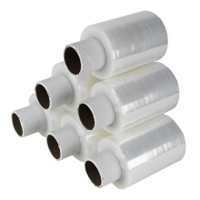 Tezraftaar 5 x Handy Pallet Wrap Clear Mini Stretch Shrink Cling Film Wrapping