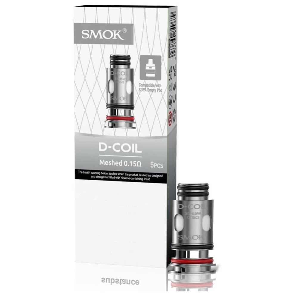 Smok D-Coil Replacement Coils, Meshed 0.15 Ohm, Sub Ohm Coil, Ideal For Dtl, 55W-65W, Leak-Resistant, Works With X-Priv Plus, X-Priv Solo, 2Ml Capaci