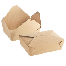 CaterCo Kraft Takeaway Boxes - 200 X No3 70oz (2000ml) - Biodegradable Cardboard Food Containers for Stir-Fries, Eco-Friendly, Salads & Meals, Dispos