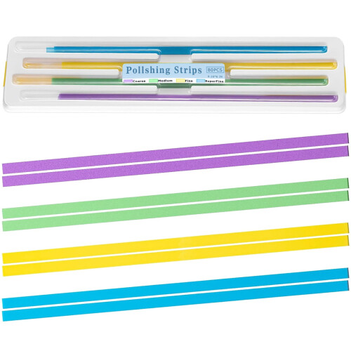 Dental Polishing Strips, Teeth Sanding and Grinding Tool Kit, 80 Pieces