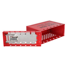 Steel Padlock Rack Station for 12 Locks, Red, 235x155x95mm