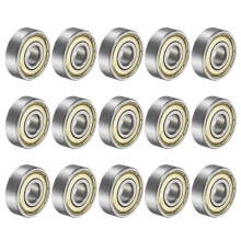 sourcing map 15pcs 608ZZ Deep Groove Ball Bearings 8 x 22 x 7mm Carbon Steel Double Shield Bearings C3 Clearance Grade for Electric Motor, Home Appli