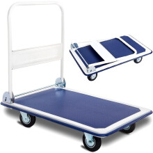 Heavy Duty Folding Platform Trolley, 300 KG Large Capacity Hand Sack Truck With Handle & Wheels, Flatbed Dolley Cart For Home Office Shop Easy Transp