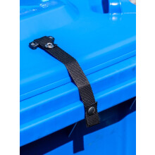 3pcs Wheelie bin lid lock strap with webbing bridge for strong winds easy fitting - No rust - No dangerous hooks - WONT snap