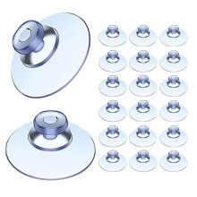 20 Pcs Suction Pads for Glass Table,2CM Small Glass Suction Cups Window Suckers for Table Top,Mushroom Head Clear Round Button Suctionpads for Outdoo