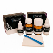Nova Glass Luting - Radiopaque Glass Ionomer Permanent Dental Luting Material for Loose Caps, crowns, bridges, 15g PW+10ml