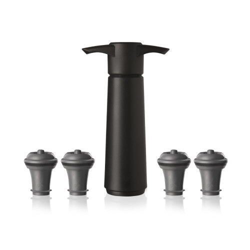 VacuVin Black Pump + 4 Caps