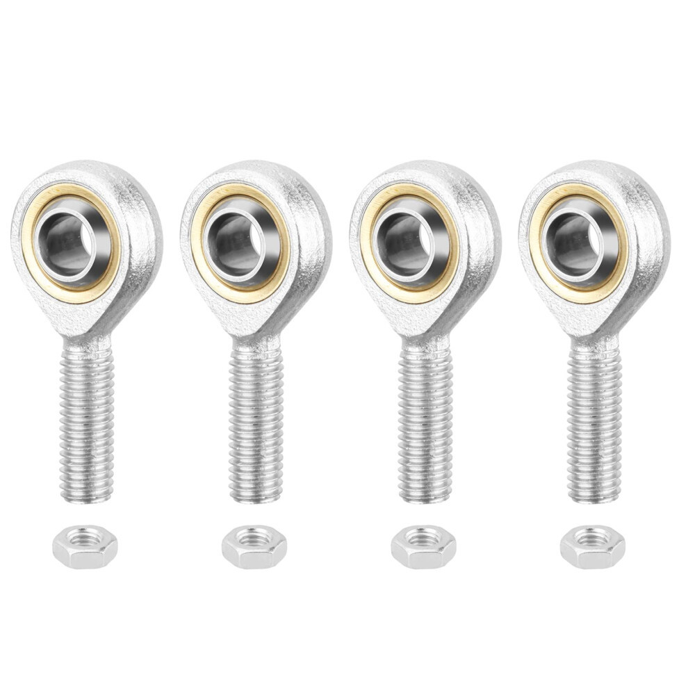 Hipicco Sa6t/K Rod End Bearing, 4Pcs 6Mm Bore Self Lubricating M6x1.0mm Metric Male Thread Right Hand Heim Joint With Jam Nuts 10893289