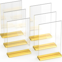 Luxurious Acrylic Gold Frames A6, 6 pack, Stunning Photo Displays, Enhance Your Event Ambience with Exquisite Golden Table Number Holders, Showcase M