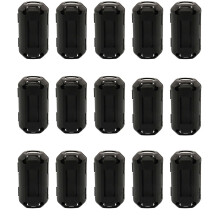 15Pcs 9mm Clip-on Ferrite Ring Core RFI EMI Noise Suppressor Cable Clip for Telephones Tvs Speakers Radio Audio Equipment Noise Suppressor Video Cabl