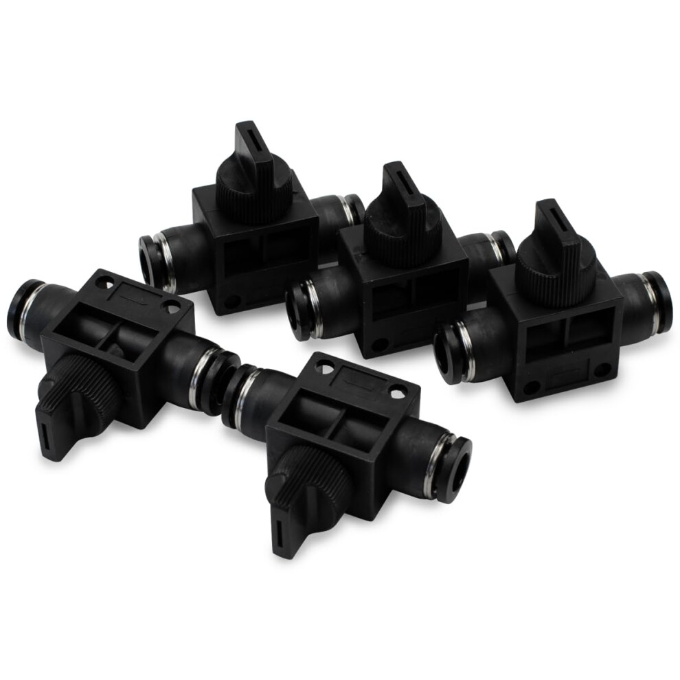Bwintech 5 Pcs 12Mm Tubing Od Air Flow Control Ball Valve Push To Connect Straight Pneumatic Union Fitting 87413755