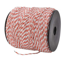 Longzhuo Electric Fence Polywire 500m - 6 Strands Steel Reinforced Conductor with Chuck, Farm Fencing Wire for Livestock, Cattle, Sheep, Horse & Crop