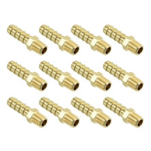 sourcing map Brass Hose Barb Fittings 12pcs 5/16" Barbx1/8 NPT Male Brass Barb Pipe Fitting for Water Fuel Air