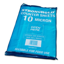 Bag Market | Stronghold - 9" x 14" Small High Density (HD) Natural Clear Film Butcher/Counter Sheets - 10mu - Finoplas Food Wrap (1000 Sheets / 1 Pac